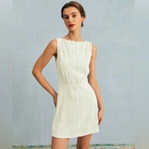 NWT RIHOAS Water Ripple Textured Sleeveless Mini Dress (Medium)